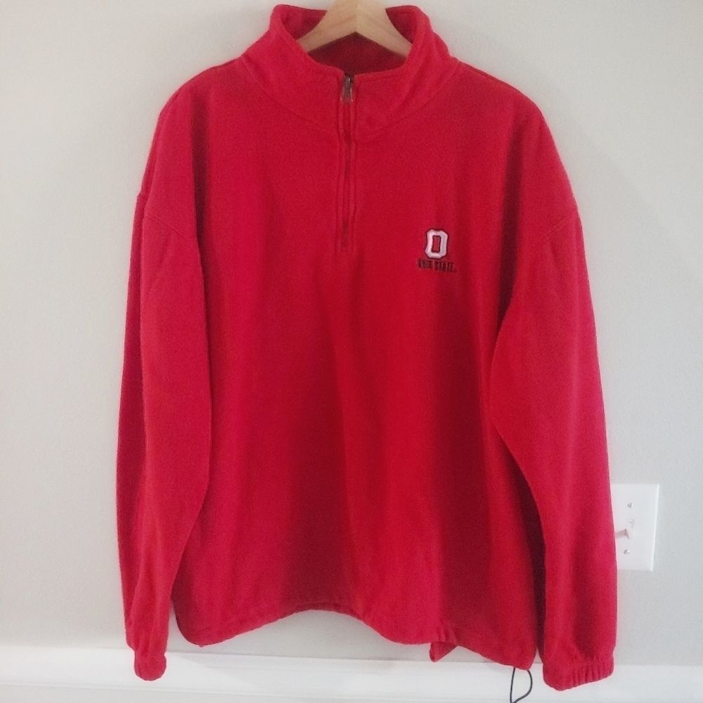 Pro Edge OSU Buckeyes red quarter zip fleece jacket